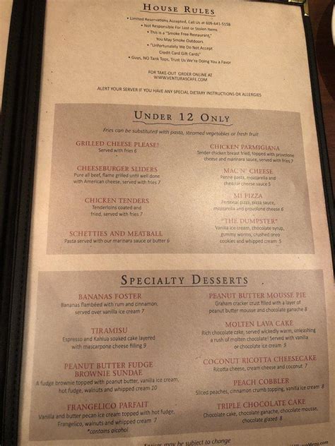 ventura's offshore cafe menu  2015 Shore Rd Northfield, NJ 8225 Uber