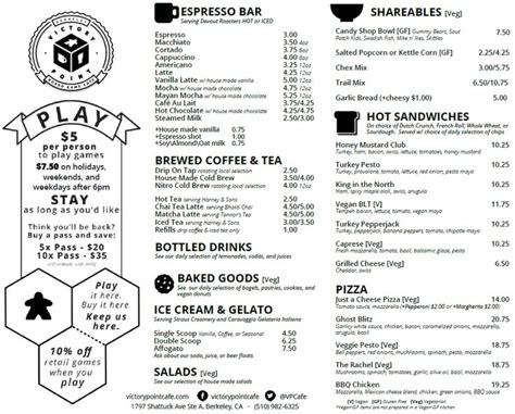 victory point cafe menu  Shopping & Retail