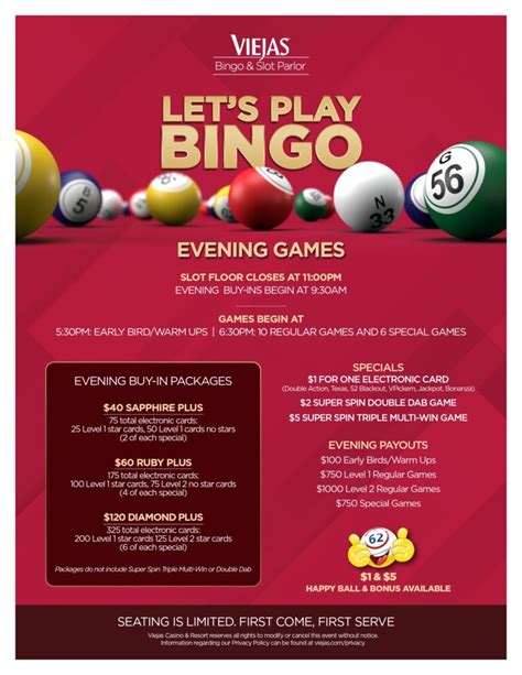 viejas bingo hours  Take a look at all we have to offer in making your special event a fun and memorable one