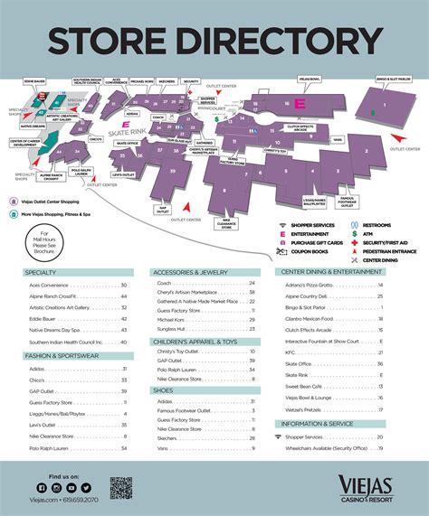 viejas outlet center directory  Phone: (909) 337-2533