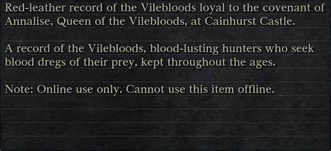 vileblood register  Pick up [Knight’s Garb, Knight’s Gloves, Knight’s Trousers] from the chest in the hidden library area