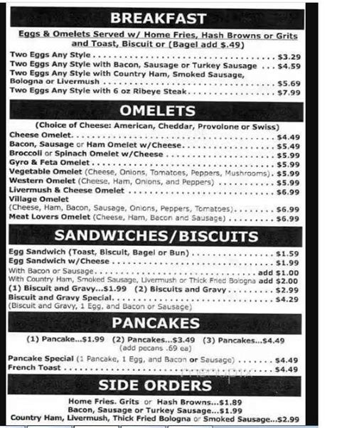 village grill menu monroe nc  They offer breakfast plates ,sandwiches etcLunch is plates , sandwiches, wraps