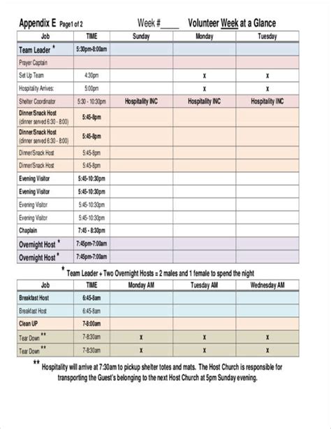 volunteer shift schedule template  Plan your work week using this template in Excel