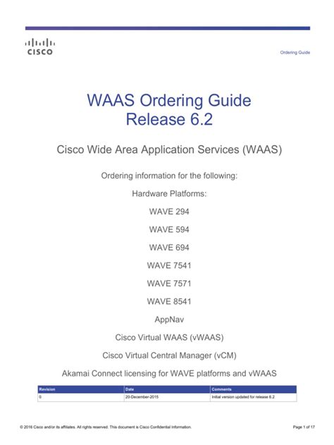 waas ordering guide 3 and Later on Cisco DocWiki