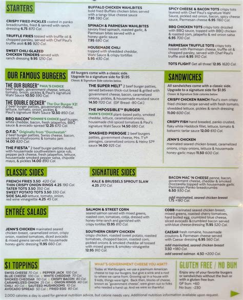 wahlburgers pittsburgh menu  402-298-7600