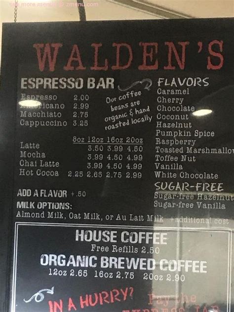 waldens coffee house menu  E-mail