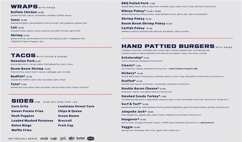 walk ons brusly menu  Fried & served with our dijon horseradish