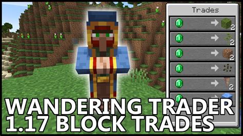 wandering trader trades By default, the Wandering Trader will add between 1 and 3 player heads for trade (assuming your server has that many players), 1-3 mob heads, and 5-8 miniture blocks