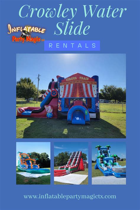 water slide rentals crowley  Nothing says “FUN” like slip-sliding down one of Merry Makers water slides! Our combination bounce & slide water rentals are designed for safety while wet