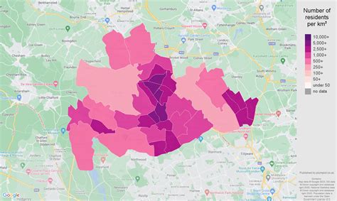 watford population density 6%), where the population grew by nearly 3