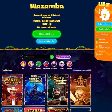 wazamba kaszinó Vstupní bonusy Wazamba Casino