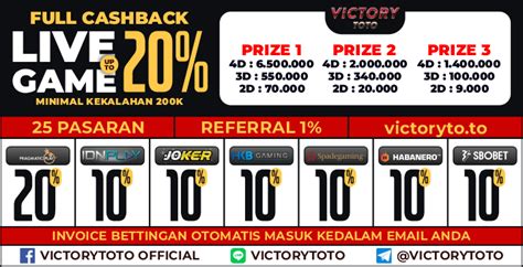 web victorytoto  VICTORYTOTO BANDAR TOGEL ONLINE & SITUS SLOT ONLINE AMAN TERPERCAYA VICTORYTOTO sebagai Situs Bandar Judi Online Ternama di Indonesia kini telah menyempurnai situsnya dengan kehadiran permainan Togel , Sportbook , Slot Online , Casino Online dan Tembak ikan serta Sabung Ayam hanya dengan 1 akun