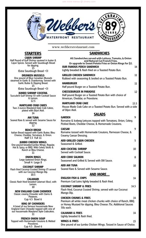 webber's waterfront restaurant menu Start your review of The Shores Waterfront Restaurant