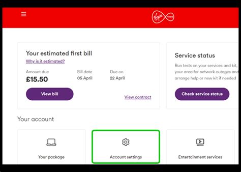 websafe virgin media  Manage Your Account