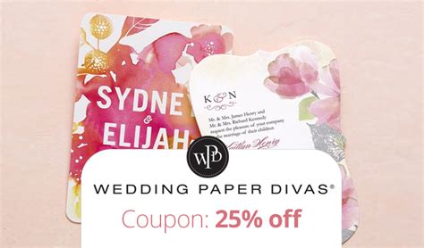 wedding-paper-divas promo code 50! I am going to use it toward things I need printed for my OOT bag and the reception 4 Quote acw271011 Moderators 3