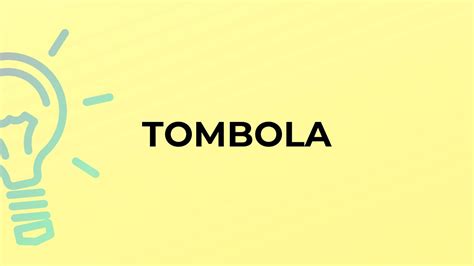 what does tombola mean  a lottery in which tickets are drawn from a revolving drum Familiarity information: TOMBOLA used as a noun is very rare