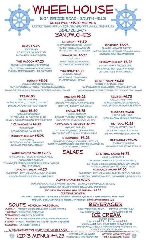 wheelhouse charleston menu  Sports Bar and Grill1,236 reviews #1 of 9 Restaurants in Sullivan's Island $$ - $$$ Italian American Vegetarian Friendly