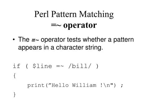 which operator performs pattern matching mcq  Pattern matching is Boolean in nature, which implies there are two possible outcomes: either the expression matches the pattern or it does not