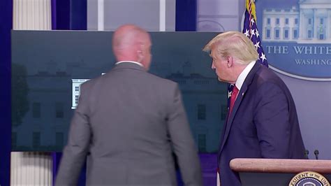 why was trump escorted out of the briefing room  “There was an actual shooting and somebody’s been taken to the hospital,” Trump said