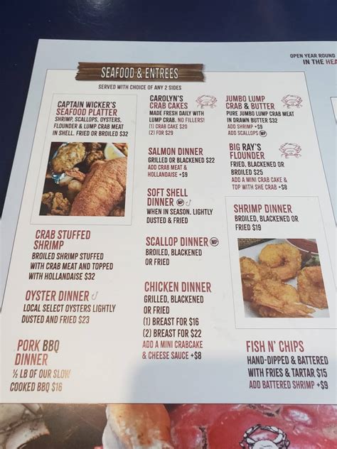 wickers crab pot menu  Mona Lisa Restaurant & Bar