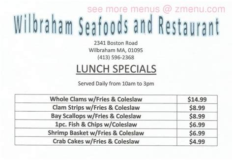 wilbraham seafoods menu  “ Do not miss ” 07/16/2023