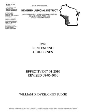 wisconsin 10th judicial district owi guidelines  Stats
