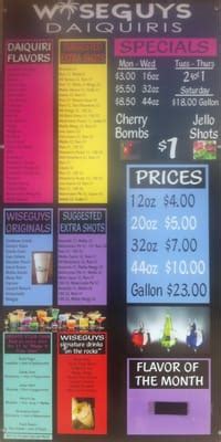 wiseguys daiquiris menu 44