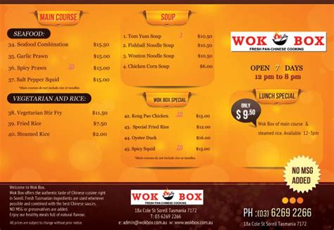 wok box sorell menu  (224 ratings) |