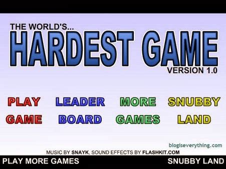 worlds hardest game snubby land  The World’s Hardest Game