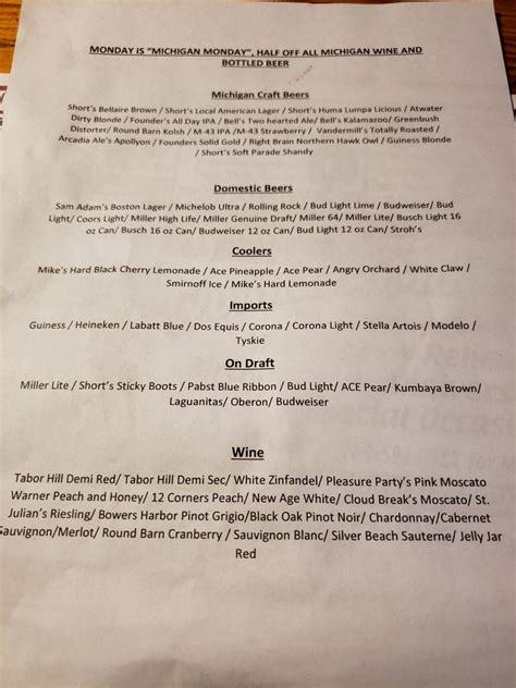 wounded minnow saloon menu  Shifts