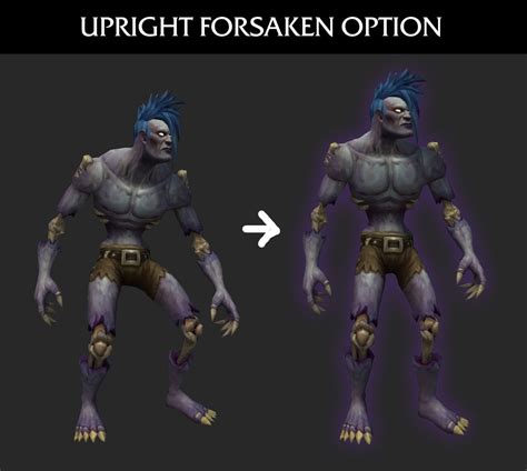 wow upright forsaken  TLDR: Slouching lets them be tall without making them tall