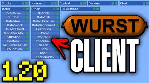 wrust client 1.20.1  This version of the Wurst Hacked Client is available for Minecraft 1