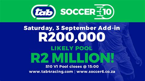 www.soccer10 pools and matches.co.za  20% of pool = any nine matches correct