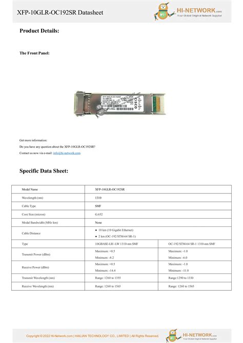 xfp-10glr-oc192sr datasheet This data sheet will be updated as support is added, but customers are encouraged to check with their Cisco representative to get the most up-to-date information on SIP/SPA compatibility