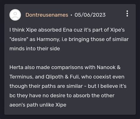 xipe the harmony  We don't have the exact details as to how and if this affects the surviving one or their path as a whole, and if all people who followed the now