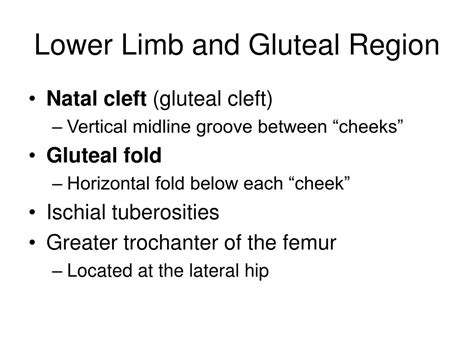 y shaped gluteal crease Indications