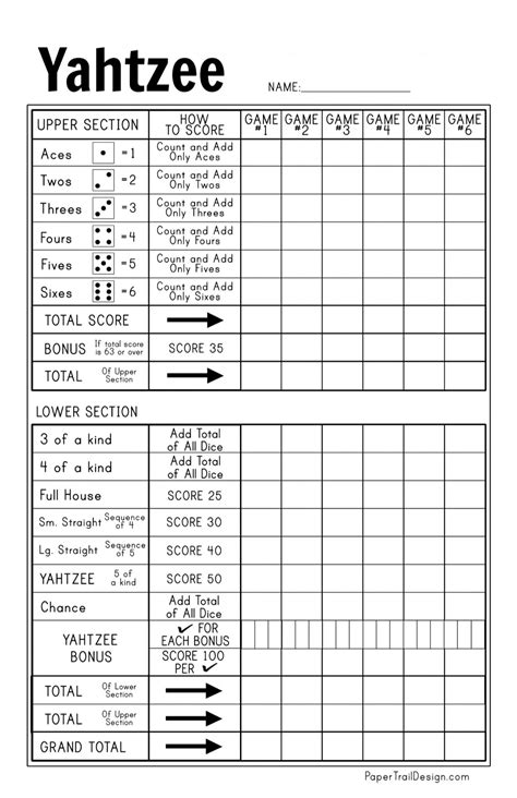 yahtzee sheets pdf  Let each participant, including yourself, fill their names on the score sheet