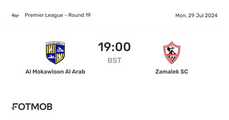 zamalek sc vs al mokawloon lineups  (75%) Al Mokawloon vs Al Ahly's head to head record shows that of the 20 meetings they've had, Al Mokawloon has won 2 times and Al Ahly has won 15 times