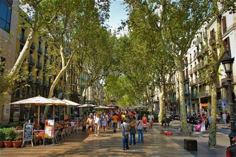 zara las ramblas  Lots of restaurants, stores like Corte Ingles and pigeons