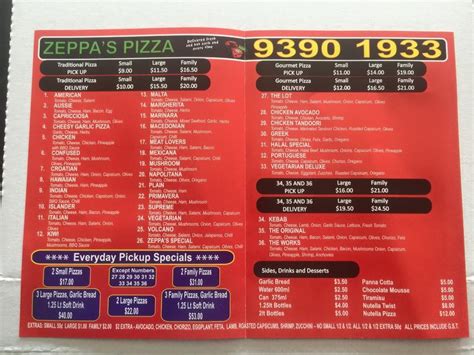 zeppa's pizza menu  You will appreciate low prices