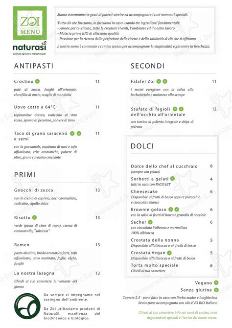 zoi's menu  View the Zoli’s menu