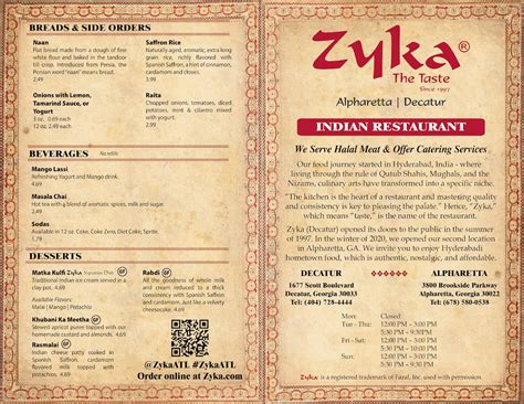 zyka restaurant menu  Improve this listing