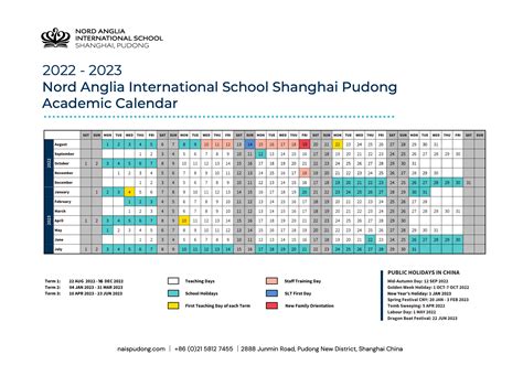 2024-2024 NAIS Pudong Academic Calendar