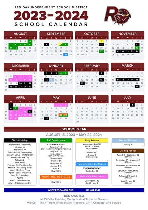 2024-2024 School Calendar – Glen Rose ISD