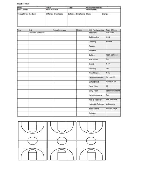 2024-23 1-4th Grade Basketball Practice Schedule