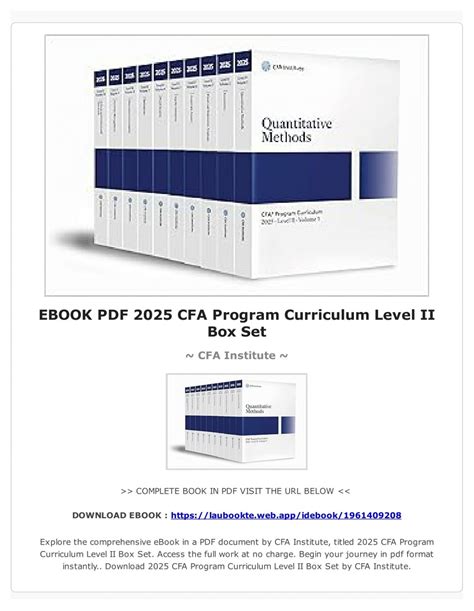2025 CFA Program Curriculum Level II Box Set
