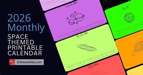 2026 Monthly Space Themed Printable Calendar - wintechmobiles.com