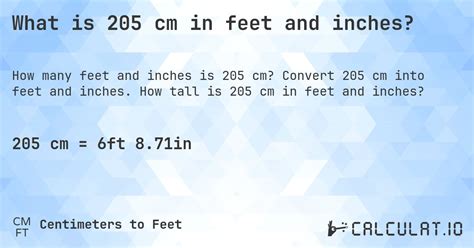 205 Cm To Ft