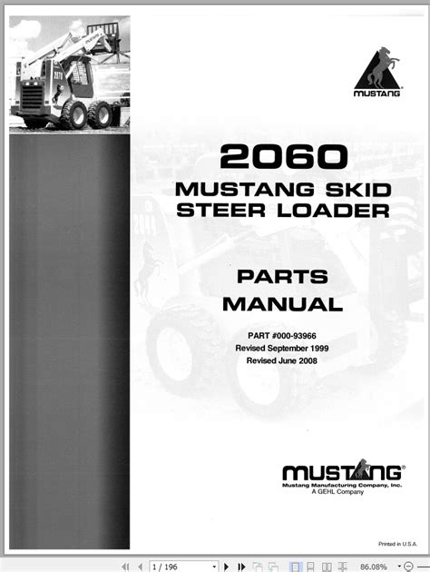 Read 2060 Mustang Skid Steer Parts Manual 