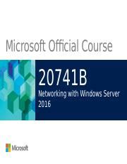 20741b Networking With Windows Server 2016